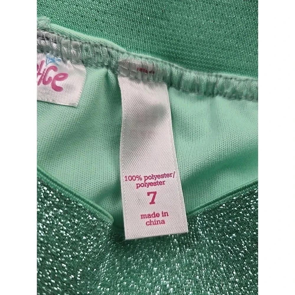 Justice Girls Sequin Mini Skirt Skater Size 7‎ Sequin Mint Pink W/ Shorts